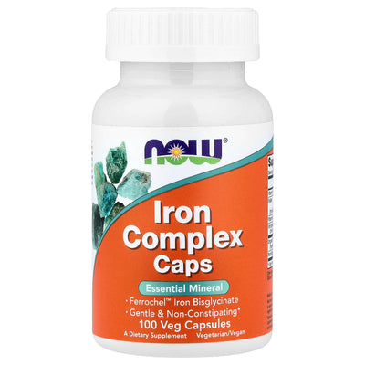 NOW Foods | Complejo de Hierro 27mg | 100 Cápsulas Veganas | Anemia, Energía y Sin Estreñimiento