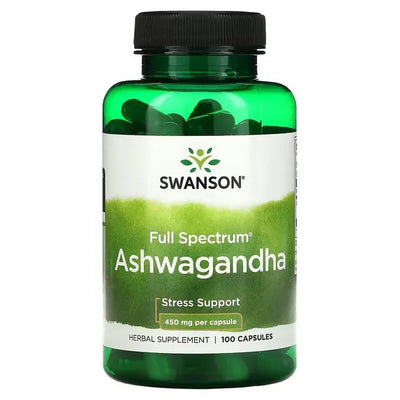 Swanson | Ashwagandha 450 mg | 100 Cápsulas | Relajación y Estrés