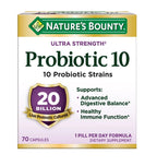 Nature's Bounty | Probiótico 20 Billones UFC 10 Cepas | 70 Cápsulas | Salud Digestiva
