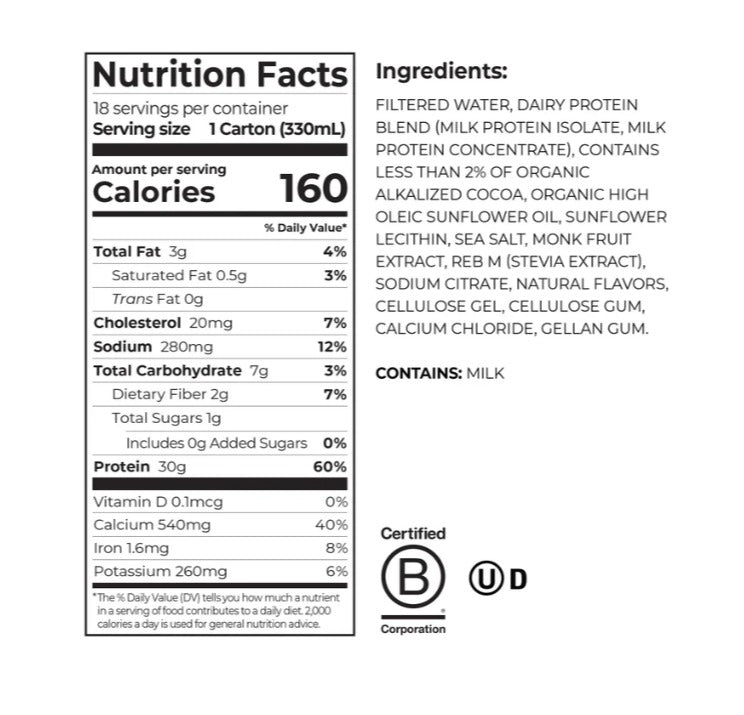 Orgain | Batido de Proteína Sabor Chocolate 30 g  | 18 Pack de 330 ml | Fuerza y Rendimiento