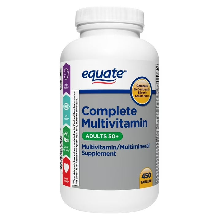 Equate | Multivitamínico/Multimineral  Adultos 50+ | 450 Tabletas | Multivitamínico