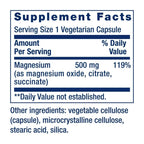 Life Extension |  Magnesio 500 mg | 100 Cápsulas Veganas |  Sueño, Músculos y Sistema Nervioso