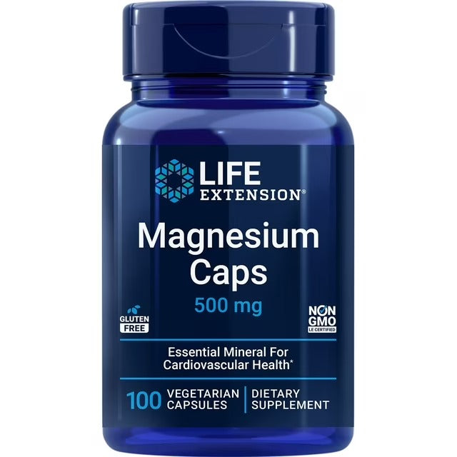Life Extension |  Magnesio 500 mg | 100 Cápsulas Veganas |  Sueño, Músculos y Sistema Nervioso