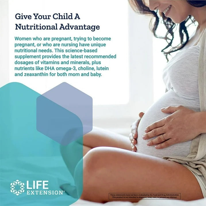 Life Extension | Multivitamínico Prenatal | 120 Cápsulas | Multivitamínico