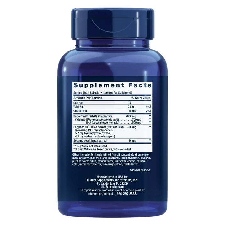 Life Extension | Super Omega-3 EPA/DHA | 240 Cápsulas | Salud Cardiovascular y Cerebral
