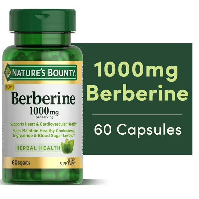 Nature's Bounty | Berberina 1000 mg  | 60 Cápsulas | Soporte Metabólico