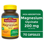 Nature Made | Glicinato de Magnesio 200 mg | 70 Cápsulas | Apoyo a la Relajación y Salud Muscular