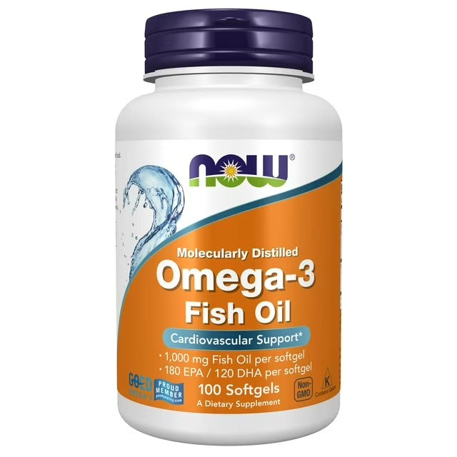 NOW Foods | Omega-3 1000 mg  | 100 Cápsulas | Salud Cardiovascular y Cerebral