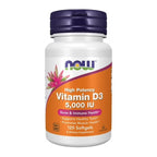 NOW Foods | Vitamina D-3 5000 IU | 120 Cápsulas | Salud Ósea y Cardiovascular