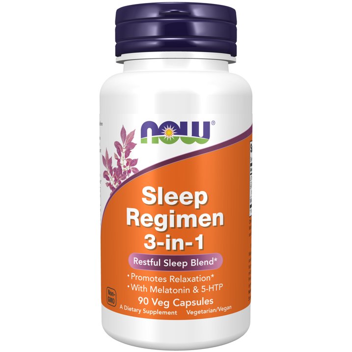 NOW Foods | Régimen de Sueño 3 en 1 | 90 Cápsulas Veganas | Soporte para el Sueño