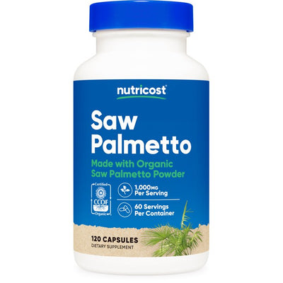 Nutricost | Saw Palmetto 1000 mg  | 120 Cápsulas | Salud Prostática y Urinaria
