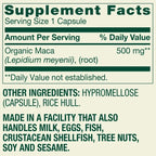 Spring Valley | Maca 500mg | 90 Cápsulas Vegetarianas | Bienestar Intimo