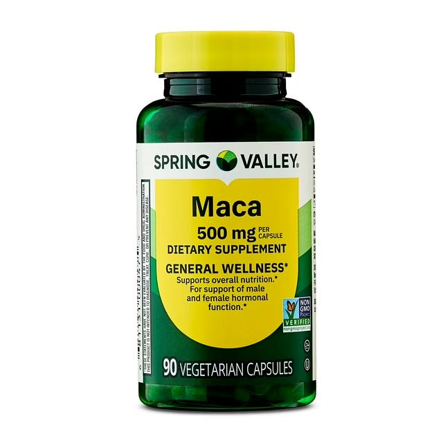 Spring Valley | Maca 500mg | 90 Cápsulas Vegetarianas | Bienestar Intimo