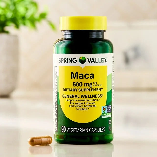 Spring Valley | Maca 500mg | 90 Cápsulas Vegetarianas | Bienestar Intimo