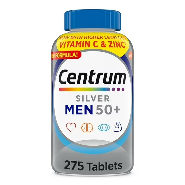 Centrum | Multivitamínico Silver Men 50+  | 275 Tabletas | Multivitamínicos