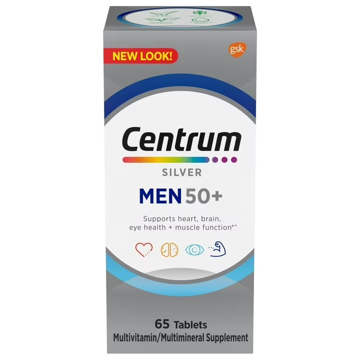 Centrum | Multivitamínico Silver Men 50+ | 65 Tabletas | Multivitamínicos