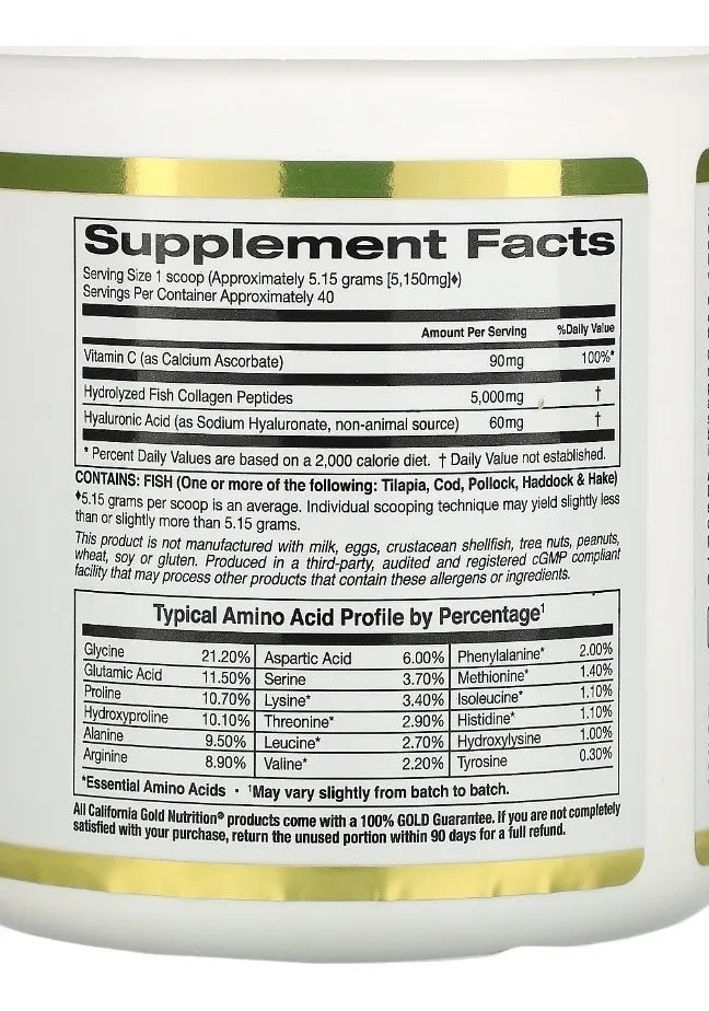 California Gold Nutrition | Péptidos de Colágeno Marino | (206 g) | Salud Articular y de la Piel