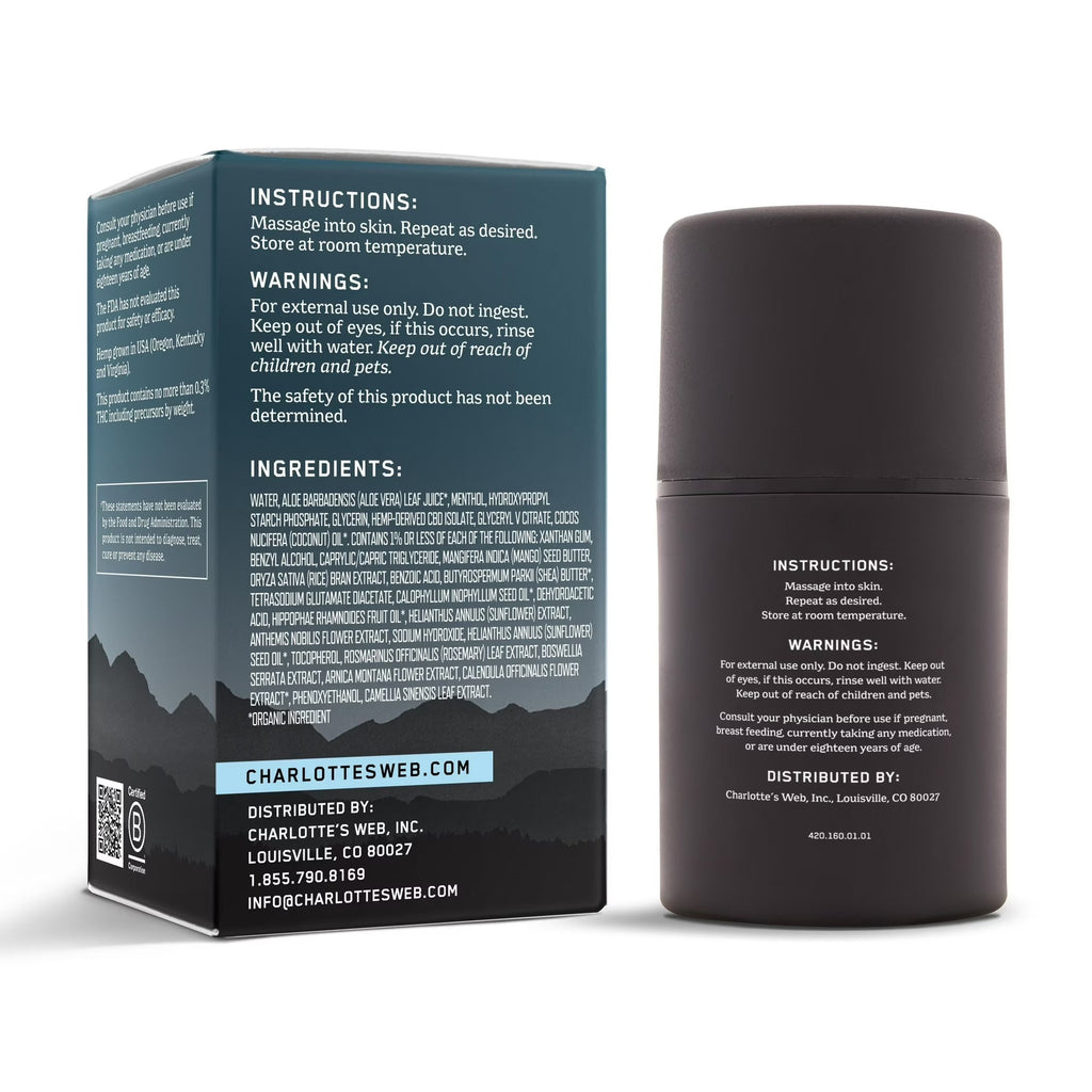 Charlotte's Web Gel Refrescante CBD | 1000 mg de CBD por Frasco | 40 g | Dolor Muscular