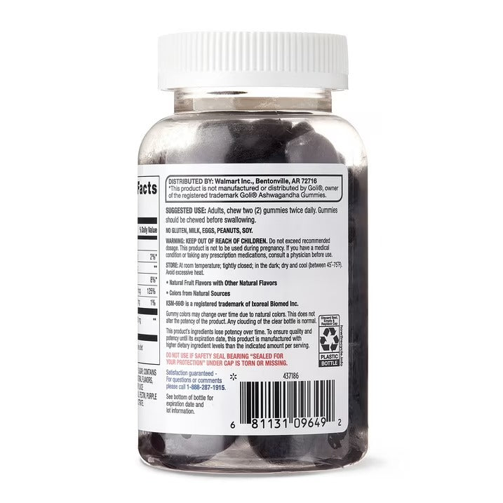 Equate | Ashwagandha 300 mg | 60 Gomitas Sabor Moras | Relajación y Estrés