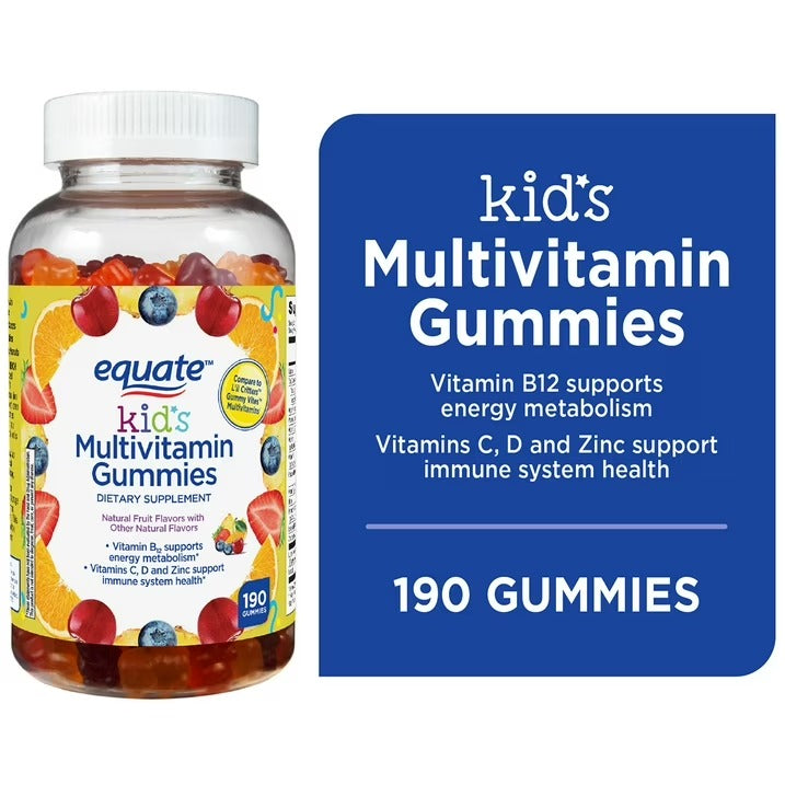 Equate | Gomitas Multivitamínicas para Niños | 190 Gomitas Sabor a Frutas | Salud Infantil