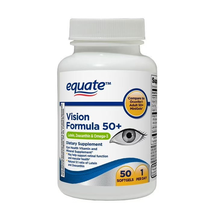 Equate | Visión Formula 50+ | 50 Softgels | Salud Ocular Adultos 50+