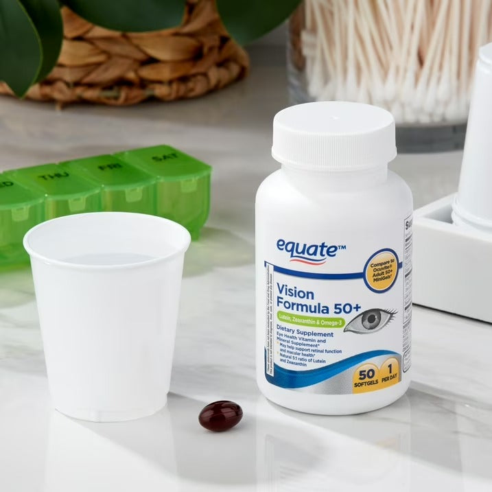 Equate | Visión Formula 50+ | 50 Softgels | Salud Ocular Adultos 50+