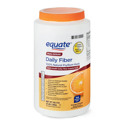 Equate | Fibra de Cáscara de Psyllium | 1.36 kg (Sabor Naranja) | Apoyo para la Salud Digestiva y Corazón