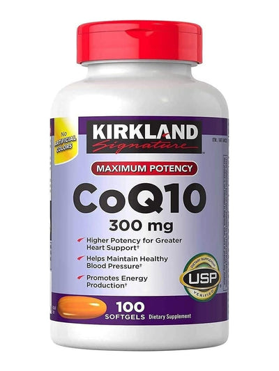Kirkland Signature  |  CoQ10 300 mg | 100 Softgels | Salud Cardíaca y Energía