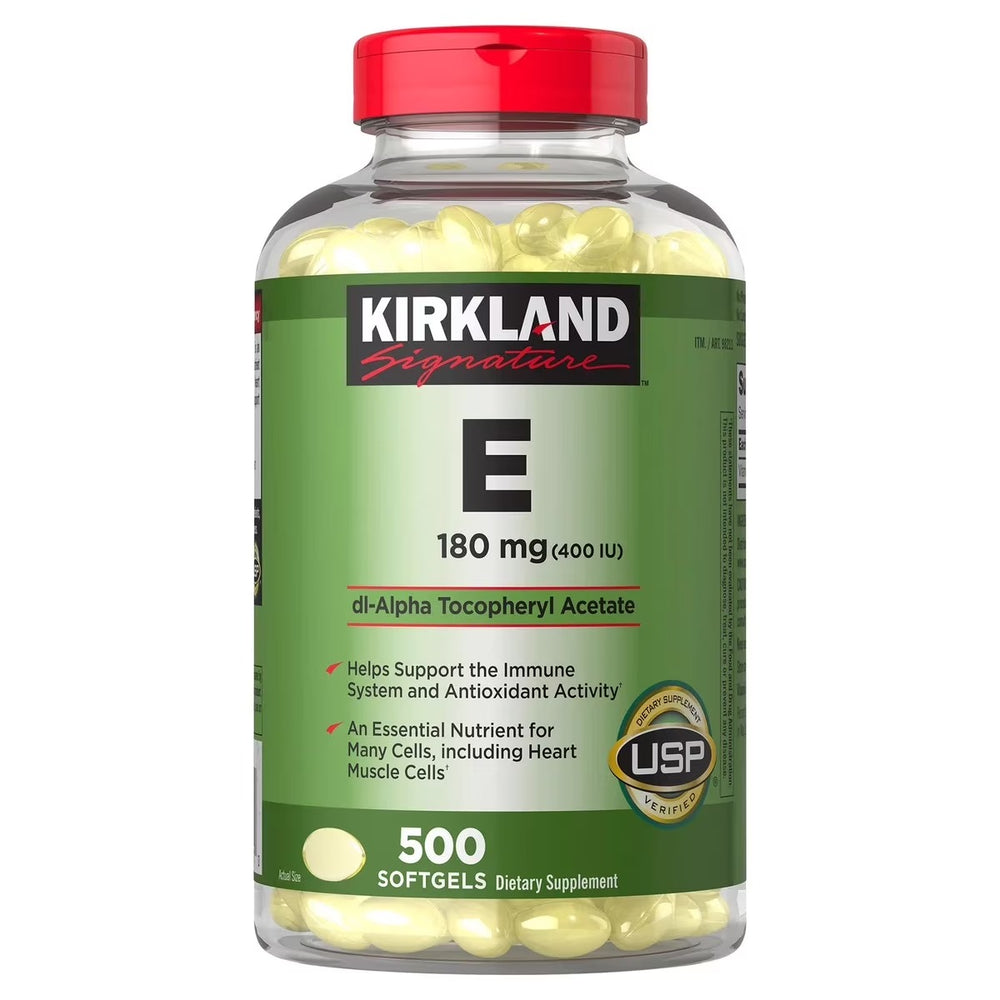 Kirkland Signature | Vitamina E 180 mg (400 IU) | 500 Softgels | Antioxidante
