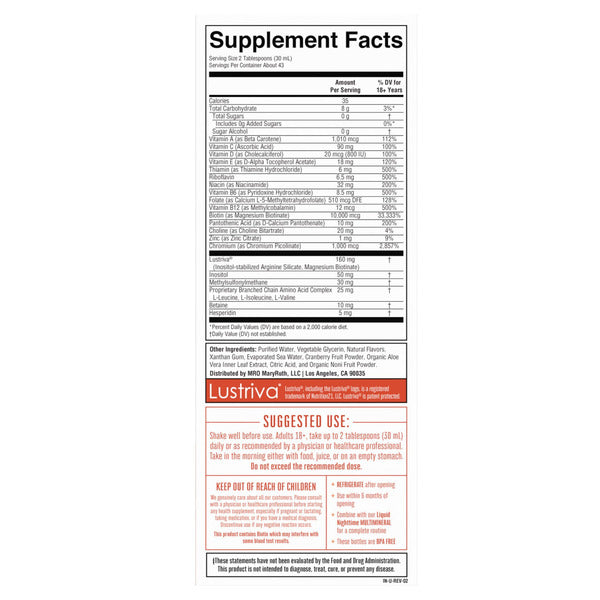 MaryRuth's | Multivitamínico + Crecimiento Capilar | 650 ML Sabor Durazno Mango | Multivitamínico