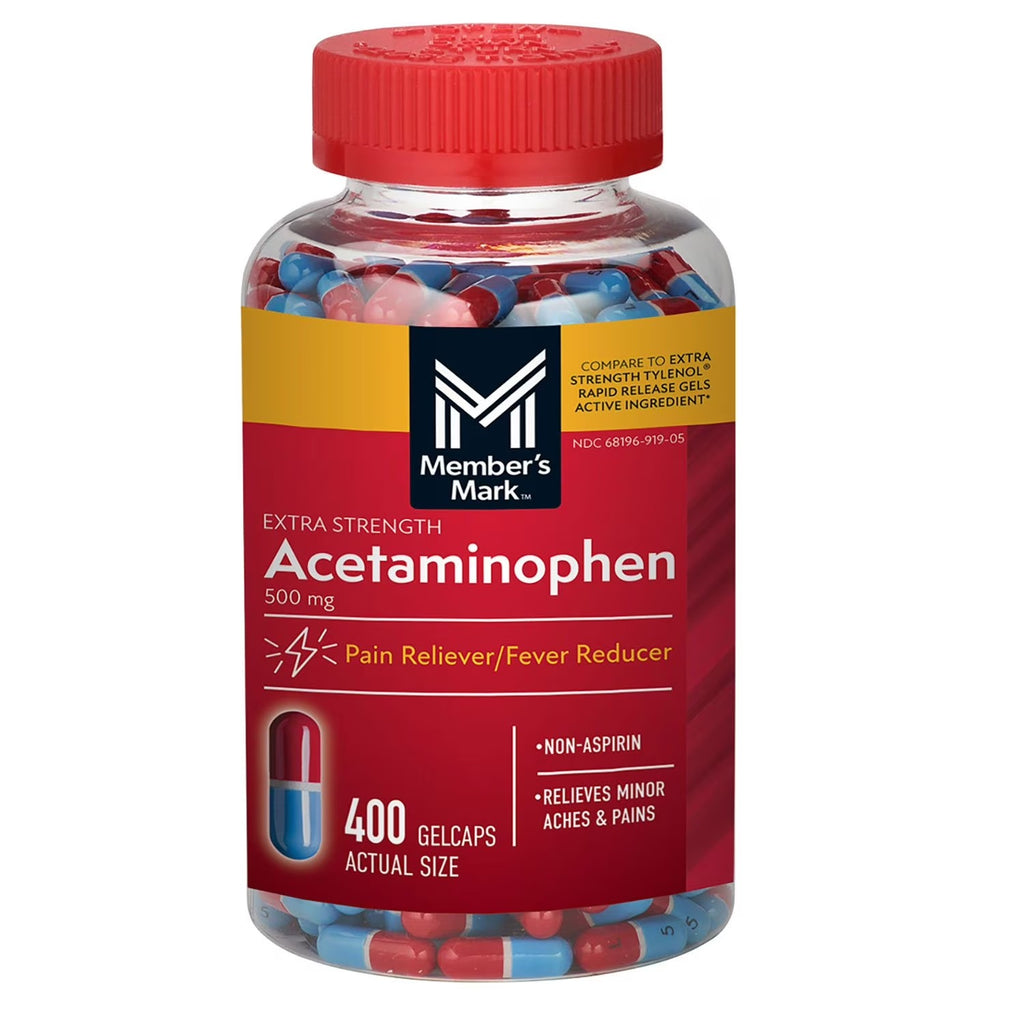 Member's Mark |  Extra Strength Acetaminophen 500 mg | 400 Gelcaps | Alivio del Dolor