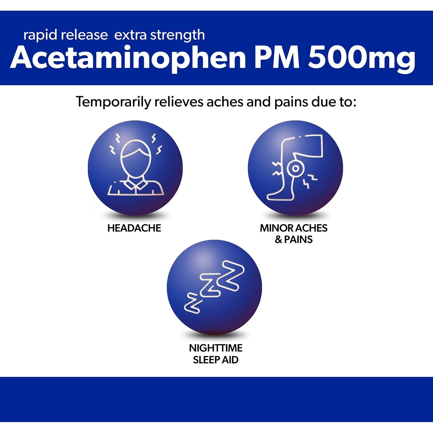 Member's Mark | Acetaminophen PM  500 mg / 25 mg | 375 Gelcaps | Alivio del Dolor y Sueño