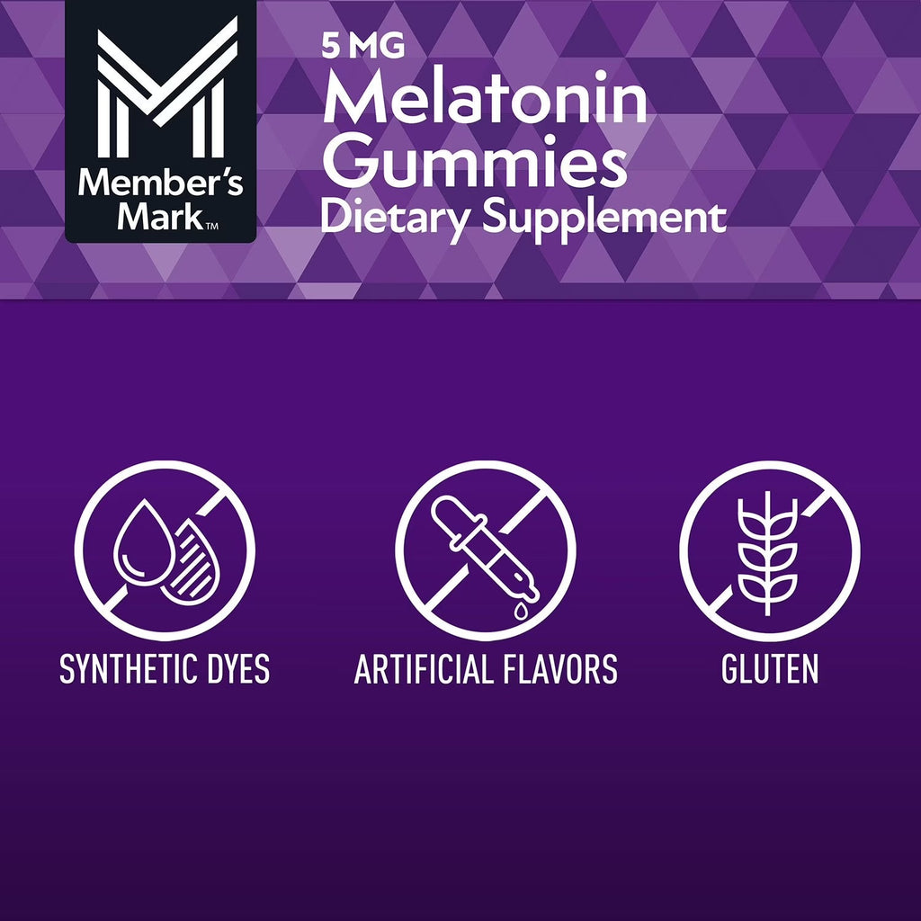 Member's Mark | Melatonina 5 mg | 200 Gomitas Sabor Fresa | Soporte para el Sueño