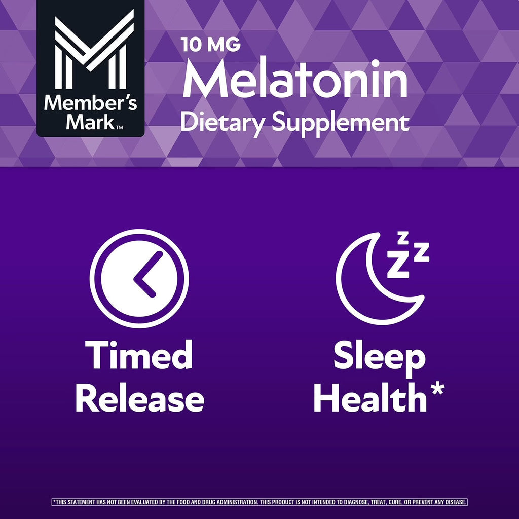 Member's Mark | Melatonina de Liberación Prolongada 10 mg | 300 tabletas | Soporte para el Sueño