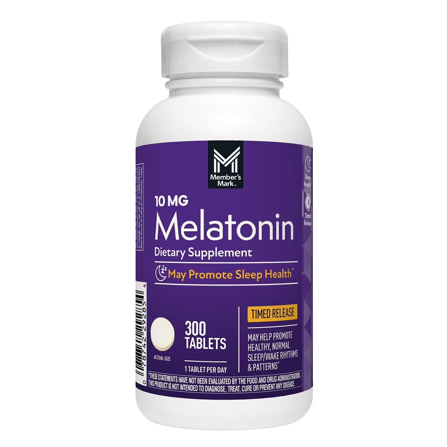 Member's Mark | Melatonina de Liberación Prolongada 10 mg | 300 tabletas | Soporte para el Sueño
