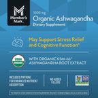 Member's Mark | Ashwagandha Orgánica  1000 mg | 180 Cápsulas Vegetarianas | Relajación y Estrés