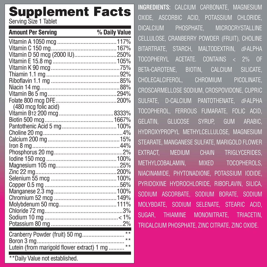 Member's Mark | Multivitamínico  Advanced Women's 50+ | 275 Tabletas | Salud Integral Femenina
