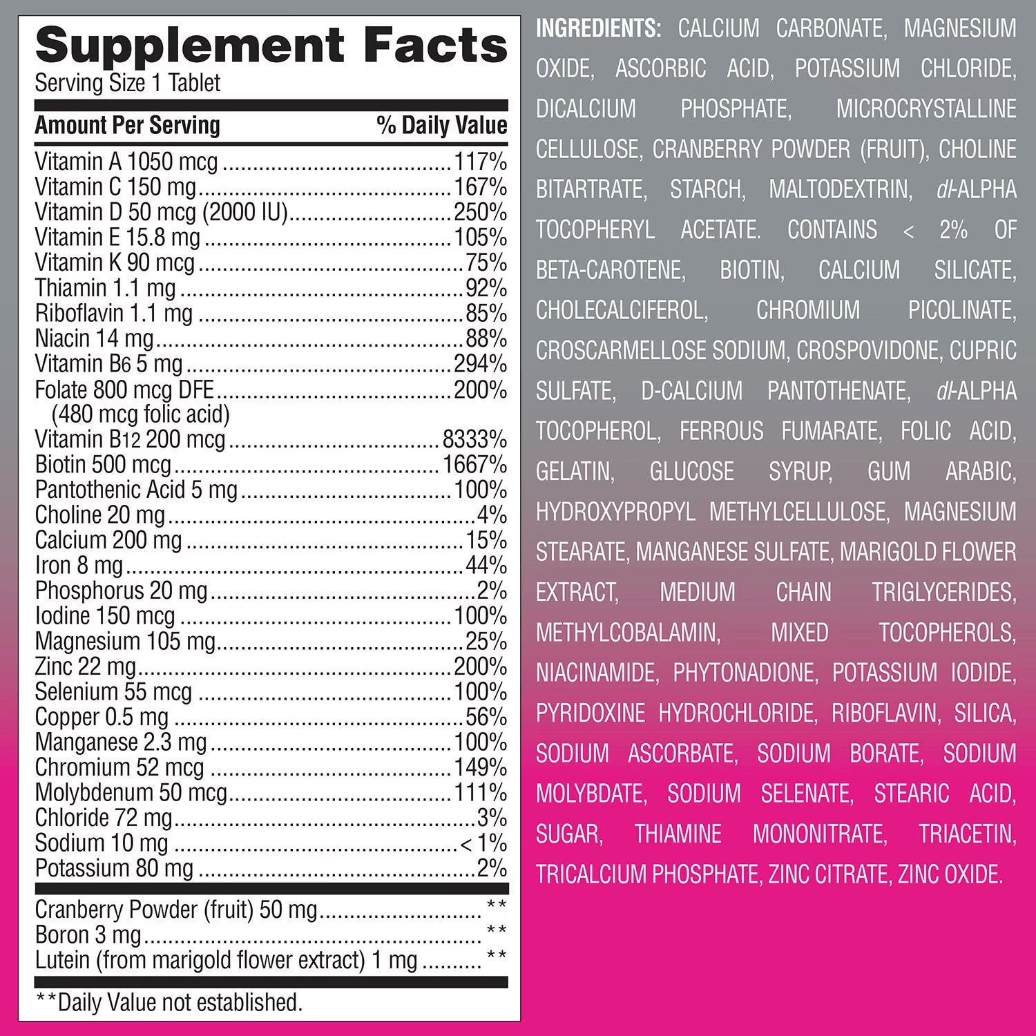 Member's Mark | Multivitamínico  Advanced Women's 50+ | 275 Tabletas | Salud Integral Femenina