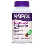 Natrol | Melatonina 10 mg | 60 Tabletas de Disolución Rápida | Apoyo para el Sueño