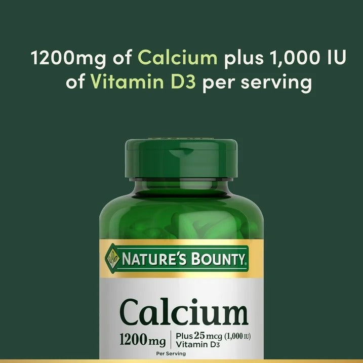 Nature’s Bounty | Calcio + Vitamina D3  1200 mg / 1000 IU | 120 Softgels | Salud Ósea e Inmunológica