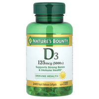 Nature's Bounty | Vitamina D3 5,000 IU (125 mcg) | 400 Softgels | Salud Inmunológica y Ósea