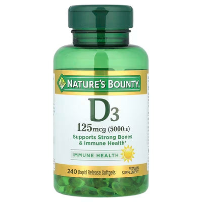 Nature's Bounty | Vitamina D3 5,000 IU (125 mcg) | 400 Softgels | Salud Inmunológica y Ósea
