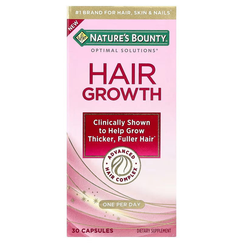 Nature's Bounty | Optimal Solutions Hair Growth | 90 Cápsulas | Crecimiento Capilar