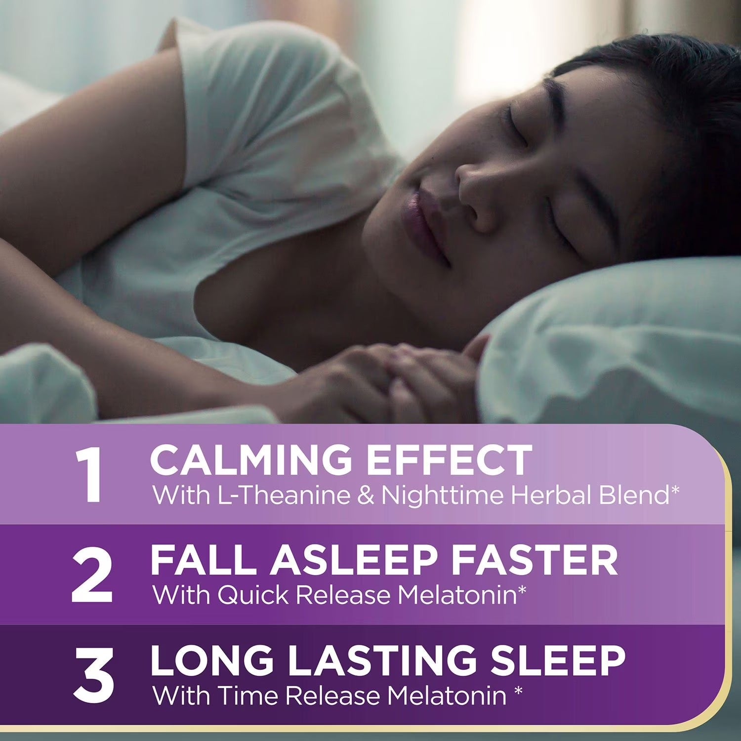 Nature's Bounty | Sleep 3, 10 mg Melatonina, 200 mg L-Teanina | 120 Tabletas | Apoyo al  Sueño