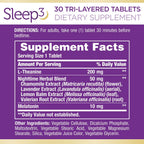 Nature's Bounty | Sleep 3, 10 mg Melatonina, 200 mg L-Teanina | 120 Tabletas | Apoyo al  Sueño