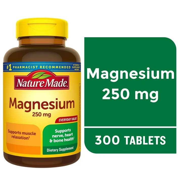 Nature Made | Magnesio 250 mg | 300 Tabletas |  Sueño, Músculos y Sistema Nervioso