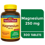 Nature Made | Magnesio 250 mg | 300 Tabletas |  Sueño, Músculos y Sistema Nervioso