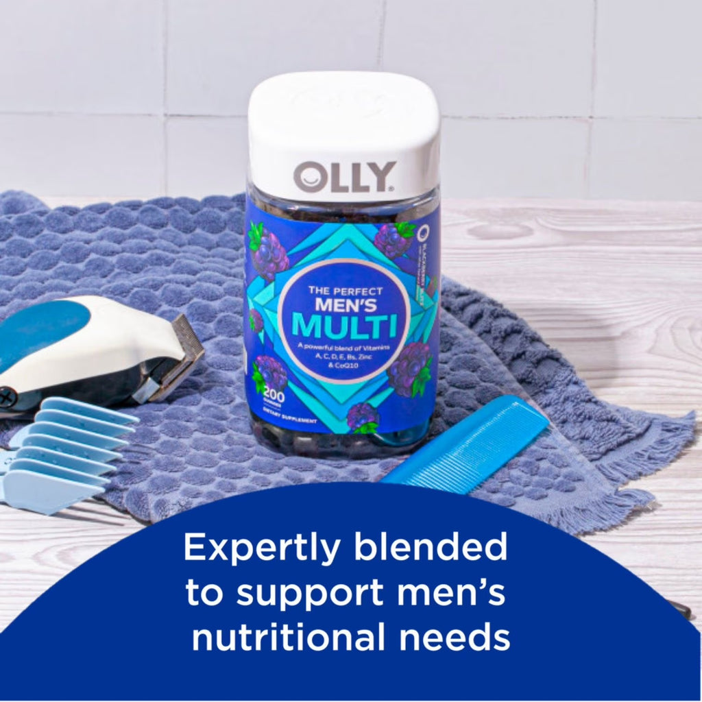 OLLY | Multivitamínicos para Hombres | 200 Gomitas Sabor Zarzamora | Multivitamínicos
