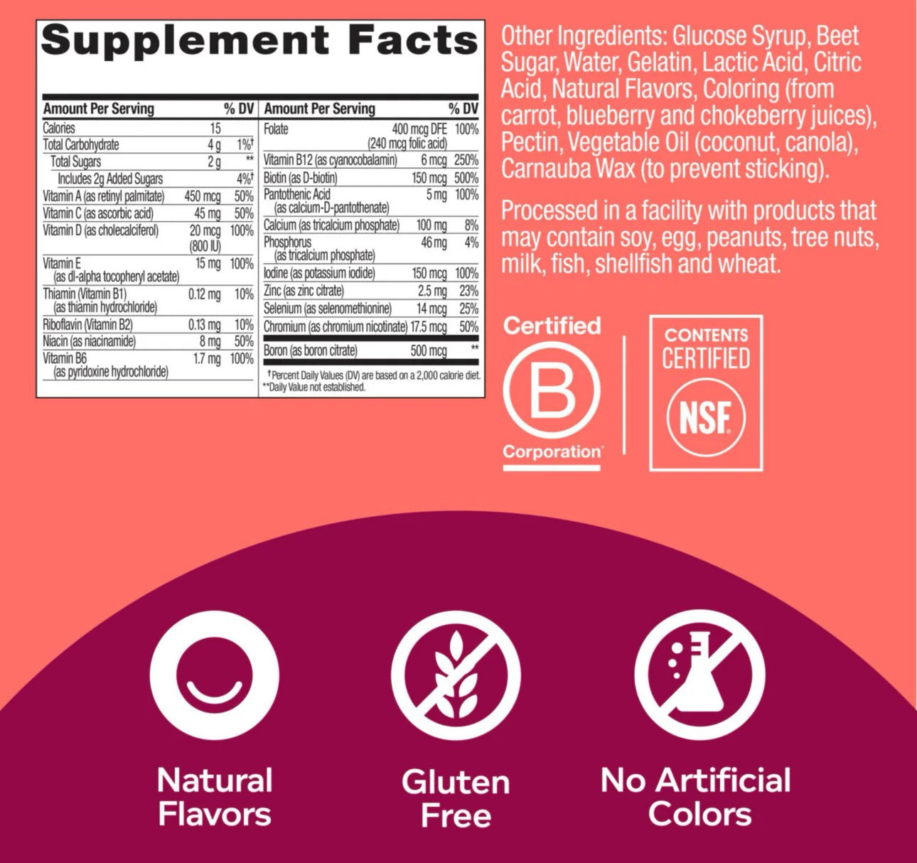OLLY | Multivitamínico para Mujeres  | 200 Gomitas Sabor a Bayas | Multivitamínico