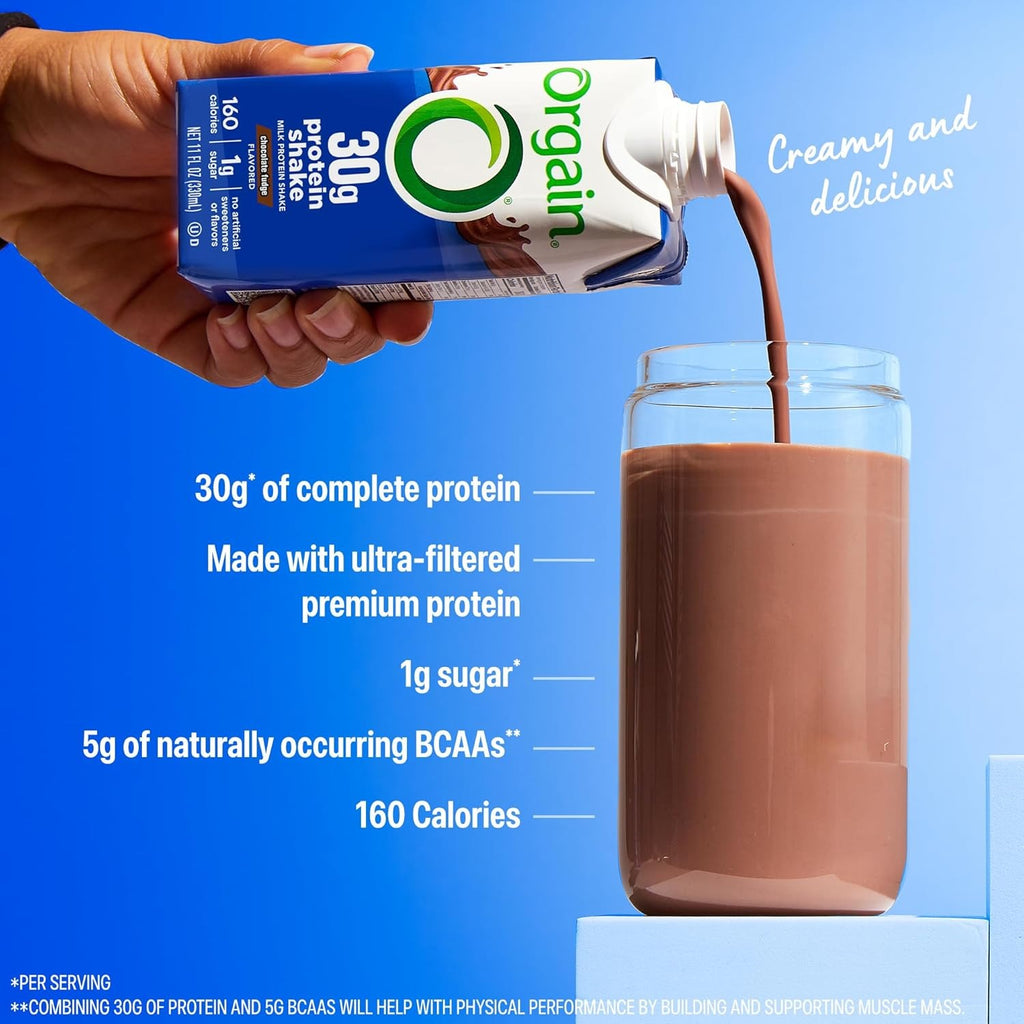 Orgain | Batido de Proteína Sabor Chocolate 30 g  | 18 Pack de 330 ml | Fuerza y Rendimiento